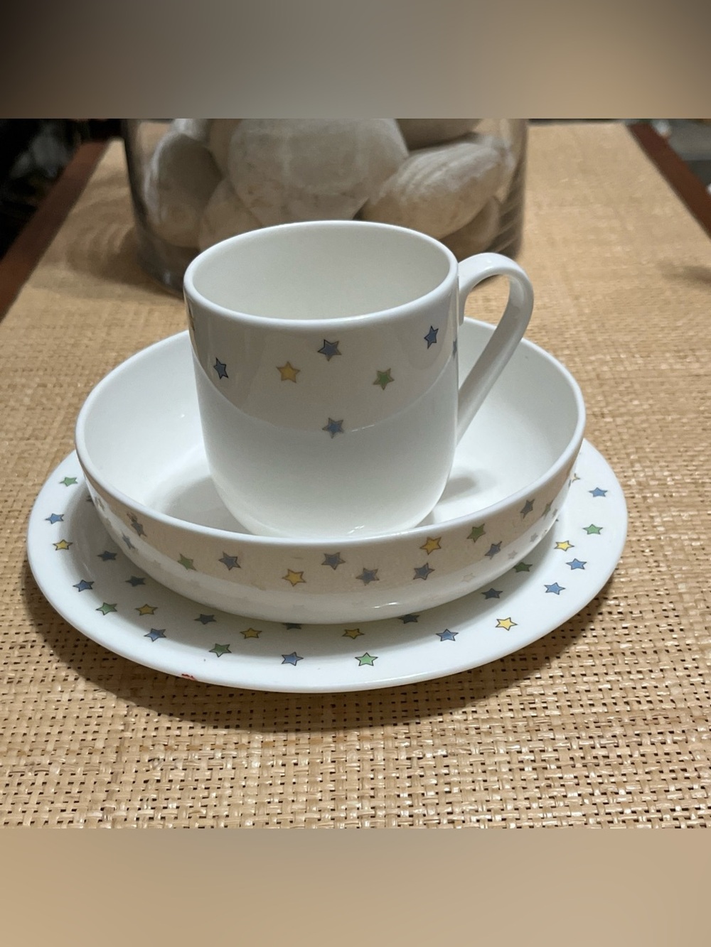 Vera Wang Wedgewood Baby Boy Ceramic Dinnerware Set with Multicolor Star Accents